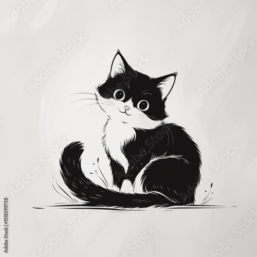 black and white cat