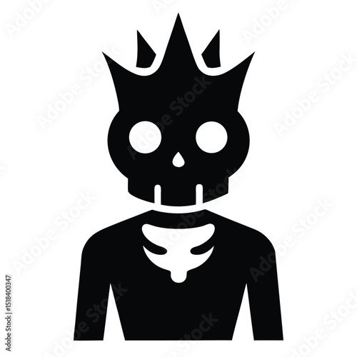 Skull king dark fantasy character icon