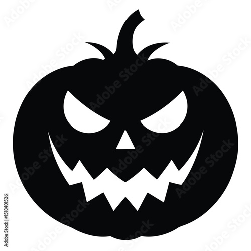 Evil halloween pumpkin silhouette spooky jack o lantern