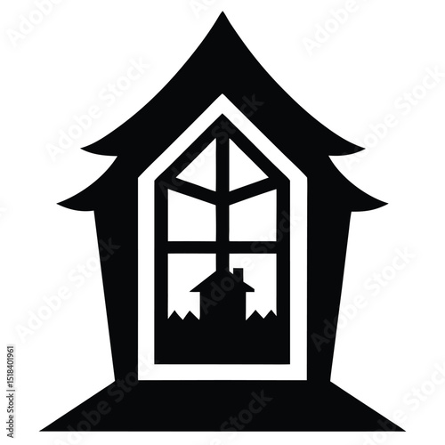 House window silhouette home sweet home design