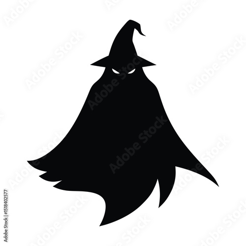Mysterious halloween witch silhouette spooky shadow