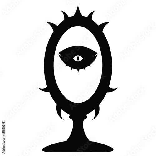 Spiky mirror evil eye gothic occult symbol