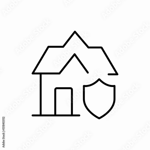 Home shield protection icon vector sign