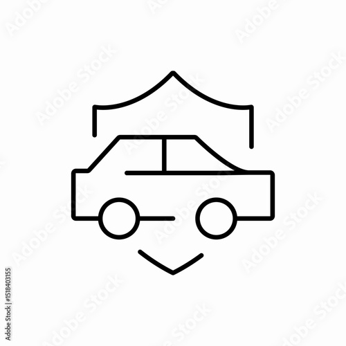 Car shield protection icon vector sign