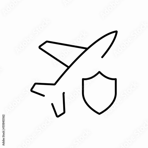 Travel security shield icon vector sign