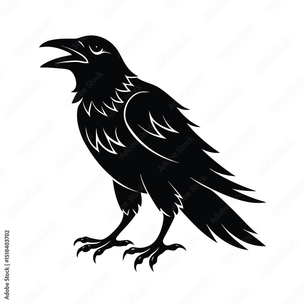 Obraz premium crow on a white background
