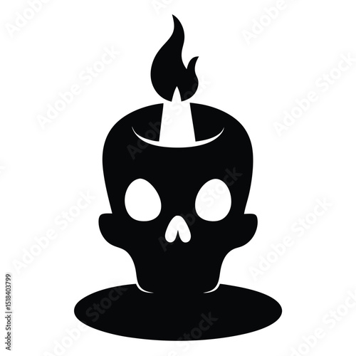 Skull candle halloween gothic dark art design