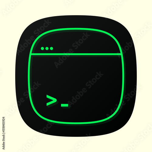 Green coding app icon. Programming icon