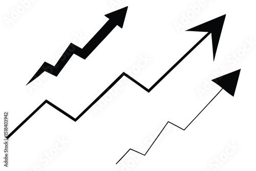 Upward Trending Arrows Graph Showing Growth Progress Success Business Financial Market Investment Chart