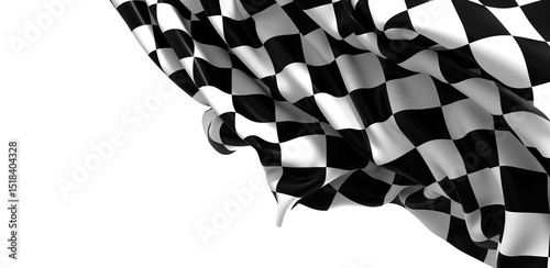 Black and white checkered abstract background. Race background with space for text. Racing flag