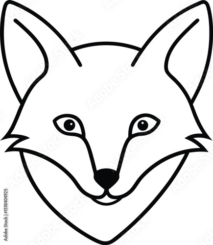 Elegant Line Art Fox Head Illustration Simple, Clean Design