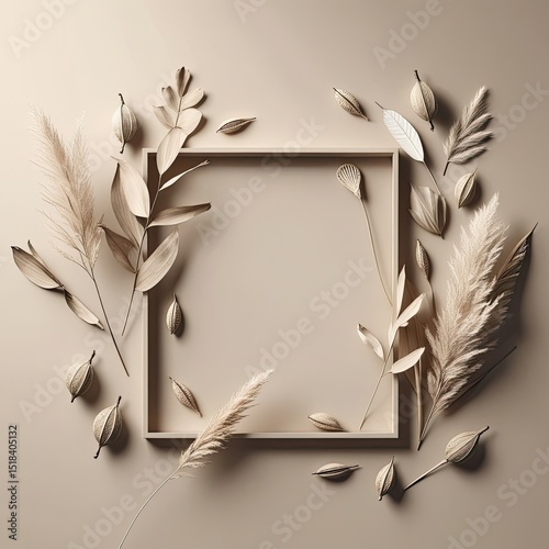 Beige Botanical Frame Design