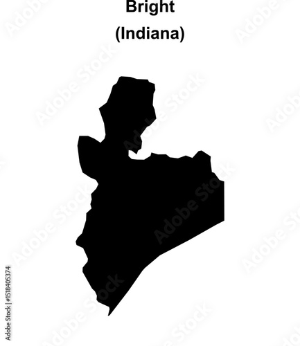 Bright (Indiana) blank outline map