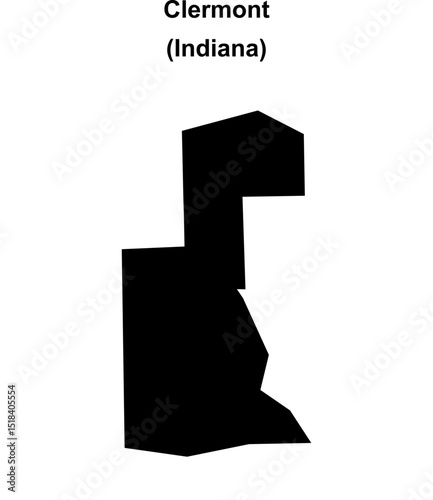 Clermont (Indiana) blank outline map