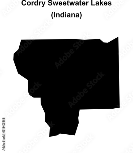 Cordry Sweetwater Lakes (Indiana) blank outline map