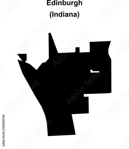 Edinburgh (Indiana) blank outline map