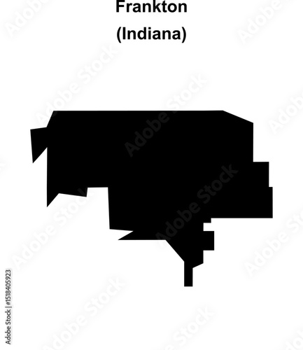 Frankton (Indiana) blank outline map