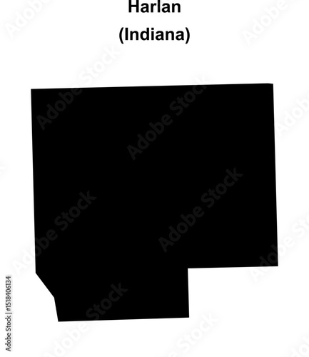 Harlan (Indiana) blank outline map