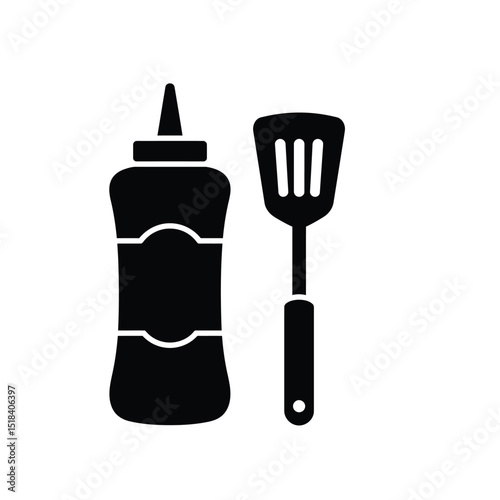 Barbecue sauce bottle and spatula grill tools