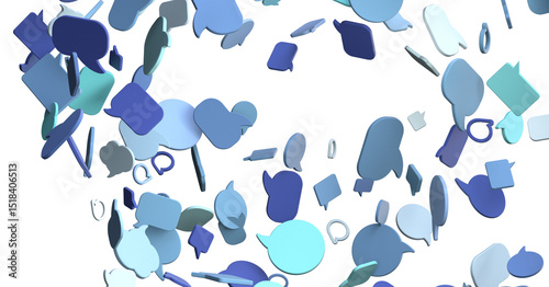 3D rendering flying email i...