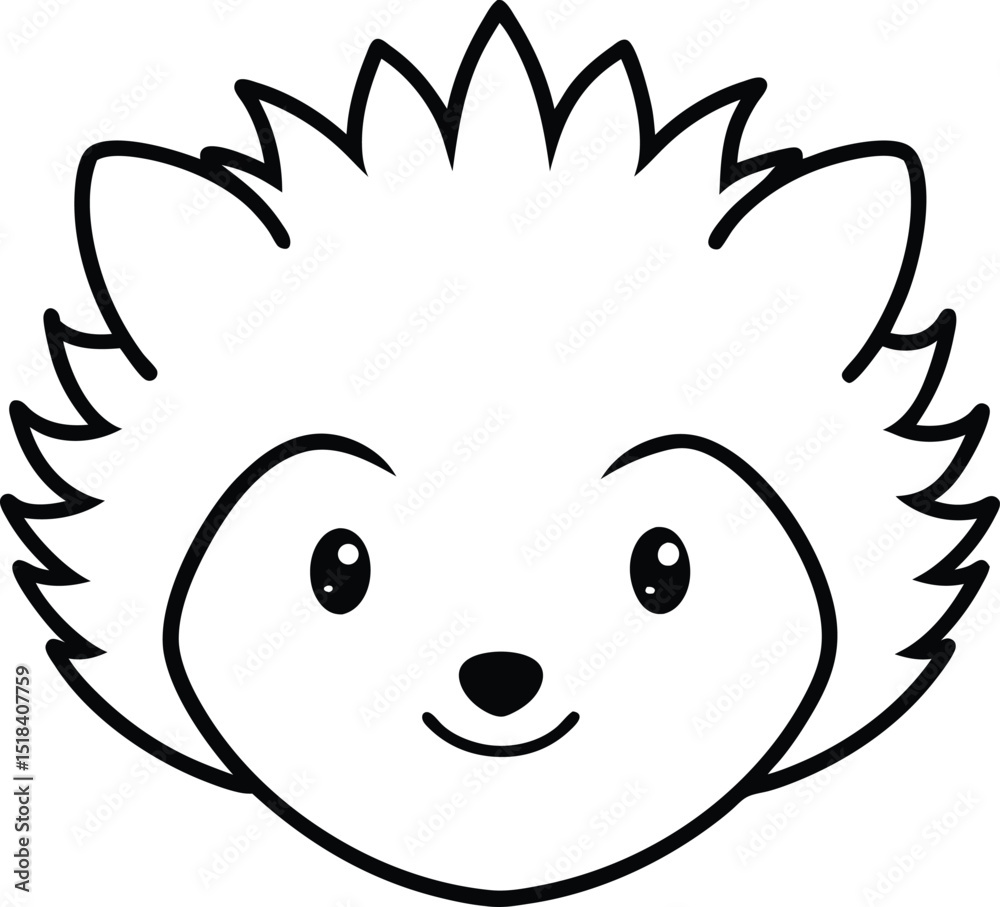 Obraz premium Adorable Bunny Rabbit Face Simple Line Art Illustration