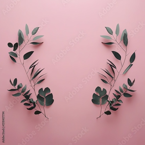 Pink and Green Leaf Symmetry