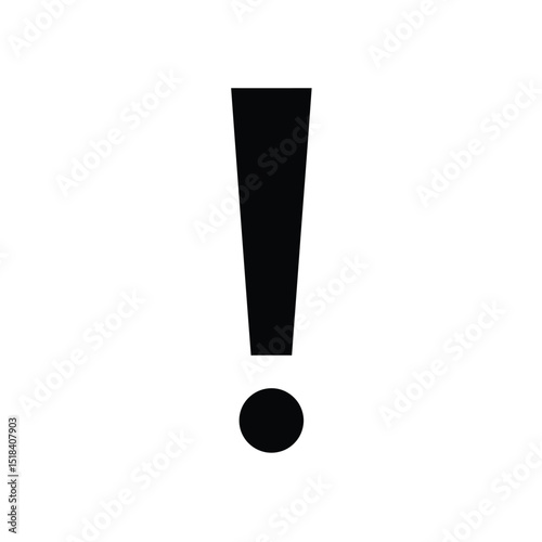Black exclamation mark symbol alert sign