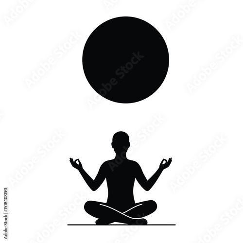 Serene yoga silhouette meditative mindful peace