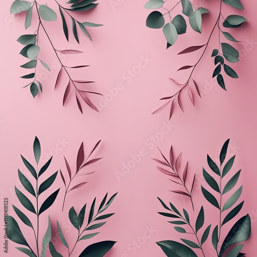 Pink and Green Leaf Symmetry