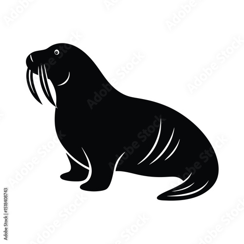 sea animal silhouette vector illustration