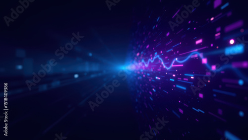 A vibrant digital illustration representing cybersecurity with a glowing data center and network tunnel theme.