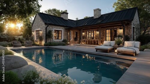 Cozy stone cottage with poo...