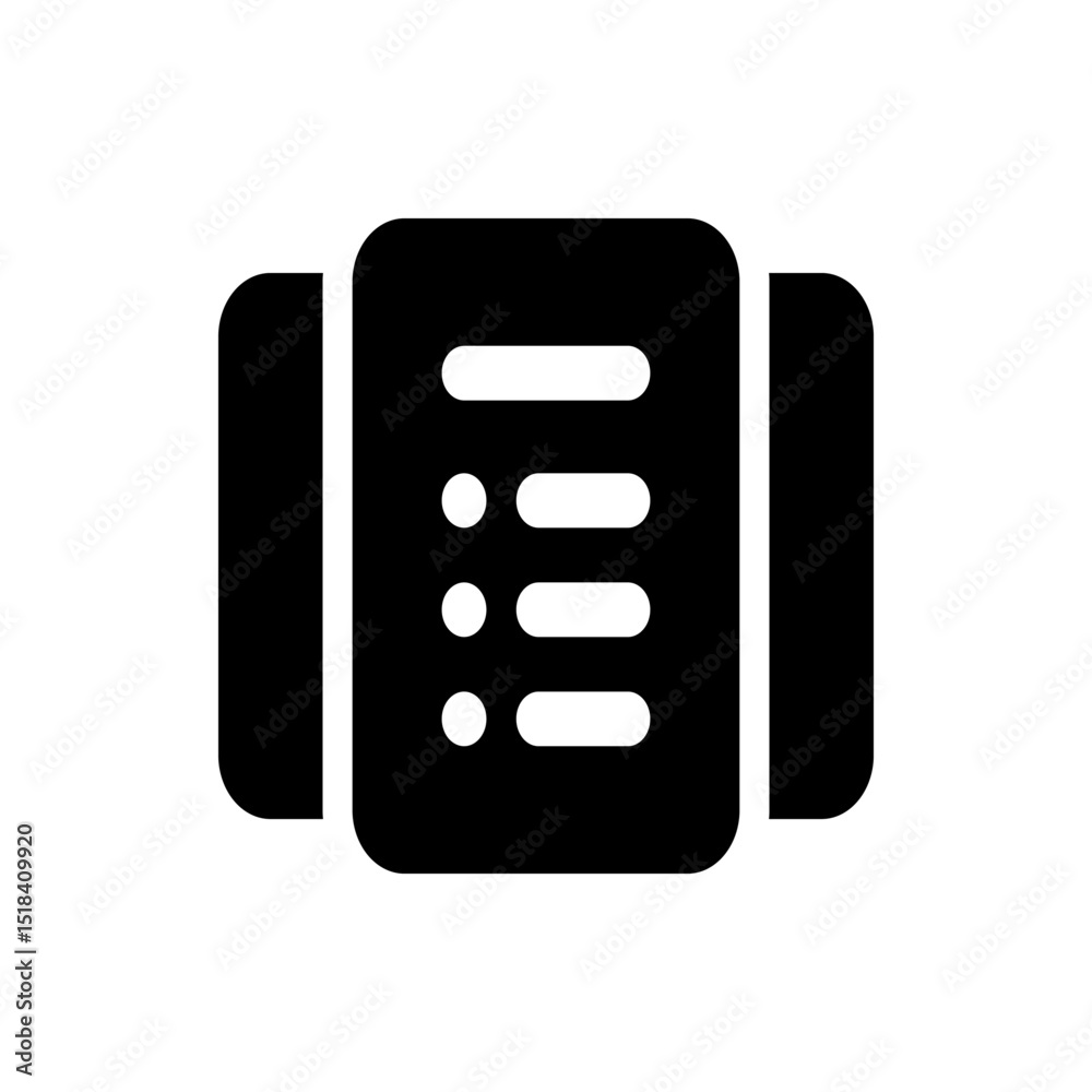 Illustration of a black square with rounded corners displaying the text thirty two bit in white color