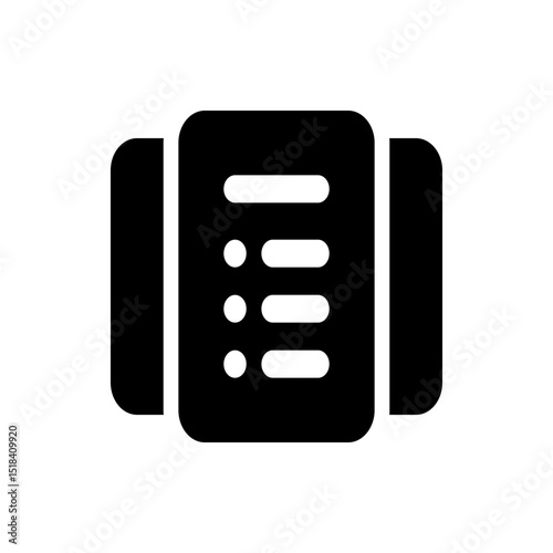 Illustration of a black square with rounded corners displaying the text thirty two bit in white color