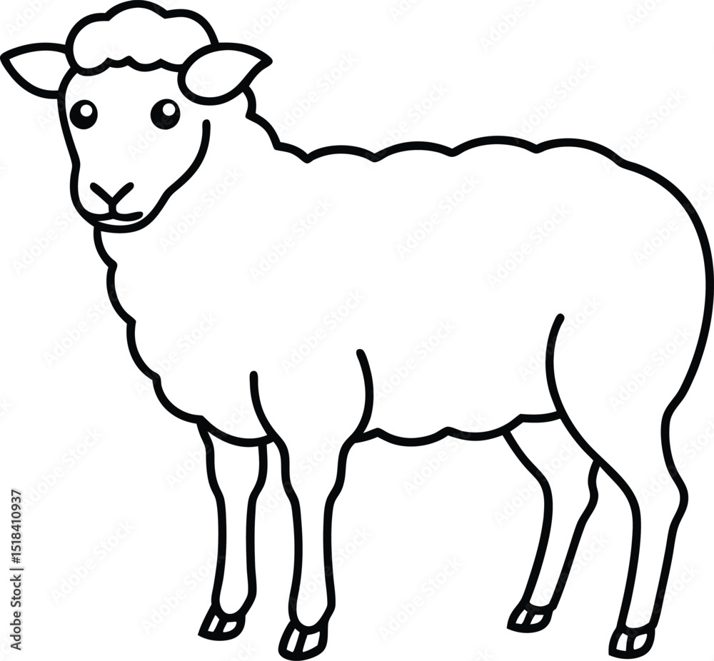 Cute Sheep Outline Vector, Farm Animal Line Art Illustration. Simple Sheep Drawing – Cartoon Wool Animal Clipart. Sheep Silhouette Icon, Minimal Farm Livestock Graphic. Cute Sheep Outline Vector, Farm Animal Line Art Illustration. Simple Sheep Drawing – Cartoon Wool Animal Clipart. Sheep Silhouette Icon, Minimal Farm Livestock Graphic.