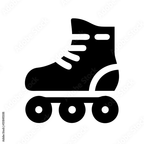 Vintage roller skates icon. Classic quad roller skates illustration perfect for retro design projects.