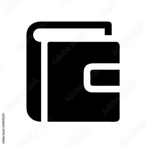 Closed book with clasp. Simple book icon with closed cover and a secure clasp. This minimalist book image is perfect for website design, app interface, or as a book icon.