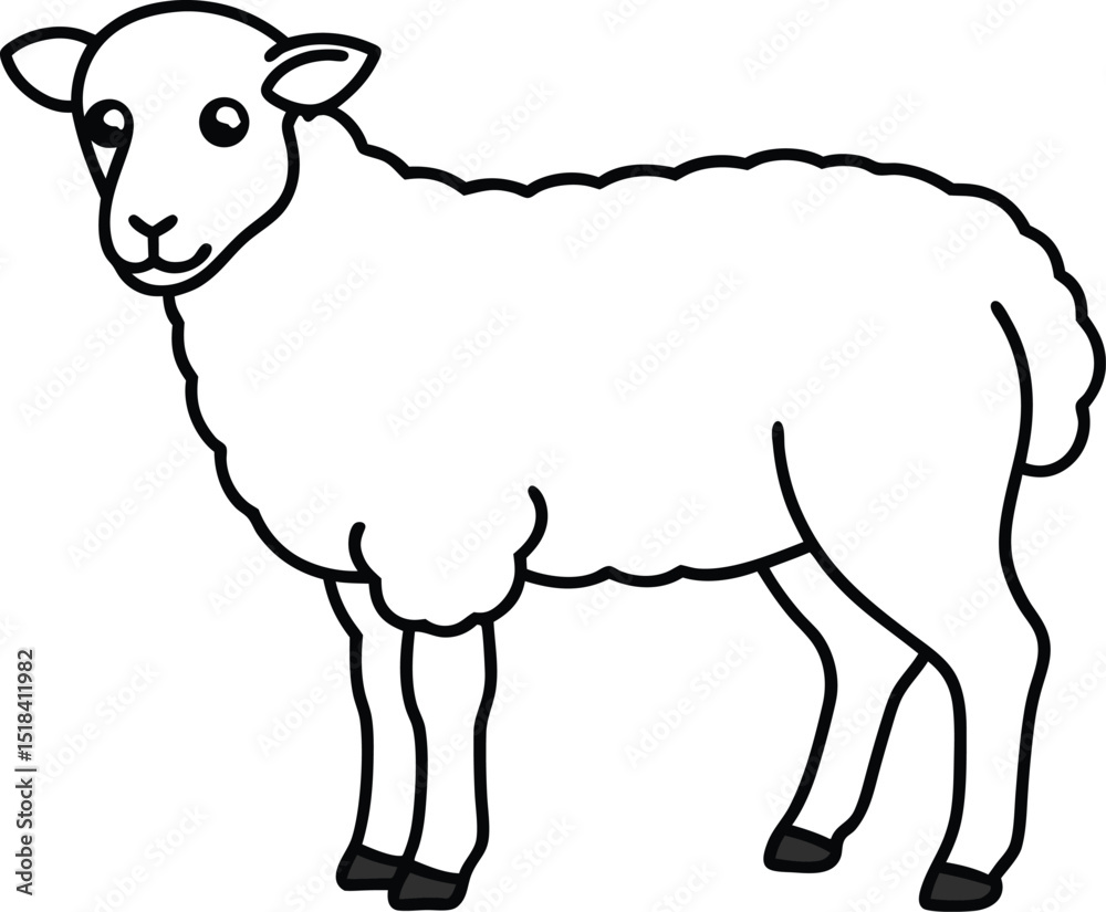 Cute Sheep Outline Vector, Farm Animal Line Art Illustration. Simple Sheep Drawing – Cartoon Wool Animal Clipart. Sheep Silhouette Icon, Minimal Farm Livestock Graphic. Cute Sheep Outline Vector, Farm Animal Line Art Illustration. Simple Sheep Drawing – Cartoon Wool Animal Clipart. Sheep Silhouette Icon, Minimal Farm Livestock Graphic.