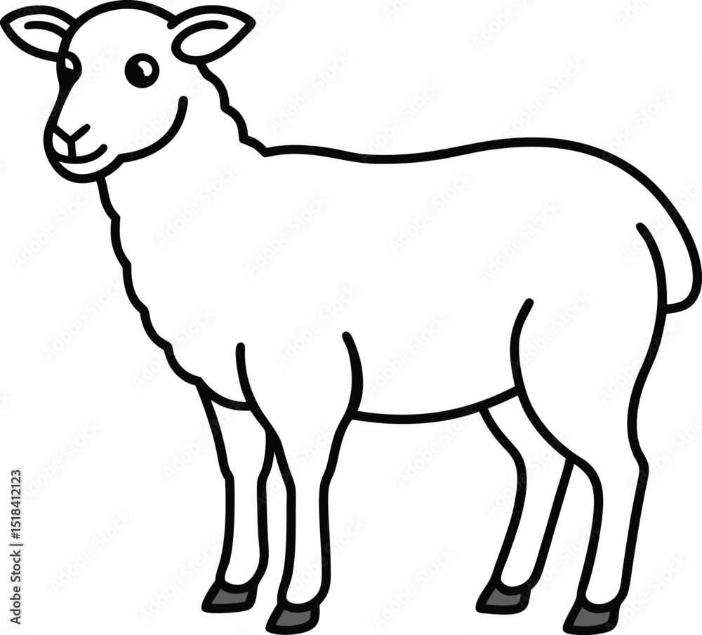 Cute Sheep Outline Vector, Farm Animal Line Art Illustration. Simple Sheep Drawing – Cartoon Wool Animal Clipart. Sheep Silhouette Icon, Minimal Farm Livestock Graphic. Cute Sheep Outline Vector, Farm Animal Line Art Illustration. Simple Sheep Drawing – Cartoon Wool Animal Clipart. Sheep Silhouette Icon, Minimal Farm Livestock Graphic.