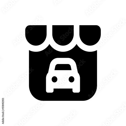 A simplified black airplane icon with rounded wings and tail fin on a white background in a flat design style