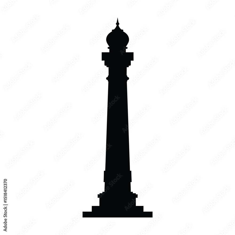 Obraz premium Tall monument silhouette black and white