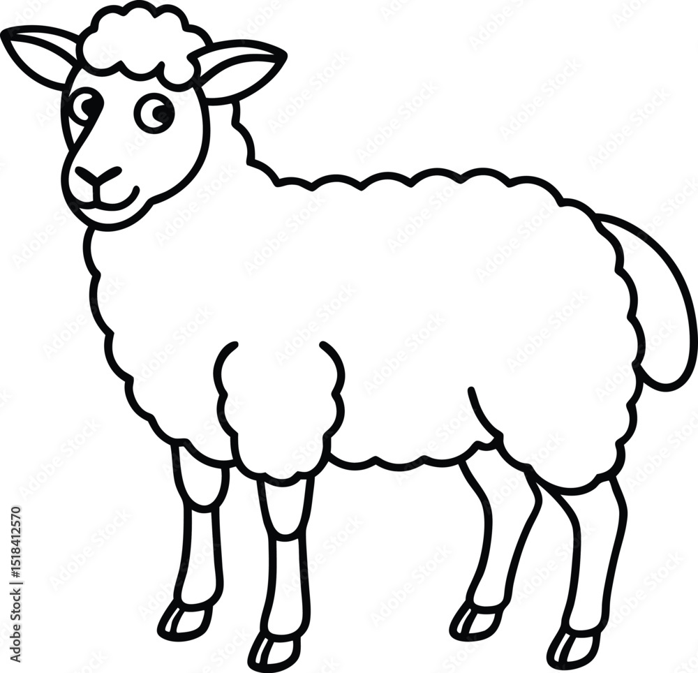 Cute Sheep Outline Vector, Farm Animal Line Art Illustration. Simple Sheep Drawing – Cartoon Wool Animal Clipart. Sheep Silhouette Icon, Minimal Farm Livestock Graphic. Cute Sheep Outline Vector, Farm Animal Line Art Illustration. Simple Sheep Drawing – Cartoon Wool Animal Clipart. Sheep Silhouette Icon, Minimal Farm Livestock Graphic.