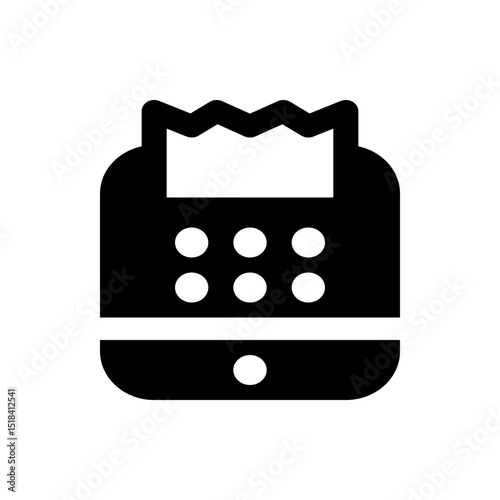 Black square icon featuring three horizontal white lines equally spaced representing a menu or list symbol