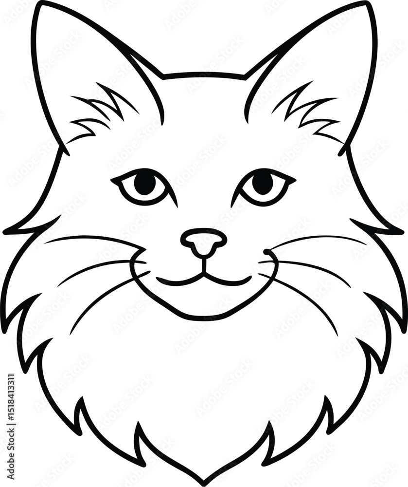 Obraz premium maine head icon line art vector illustration on transparent background