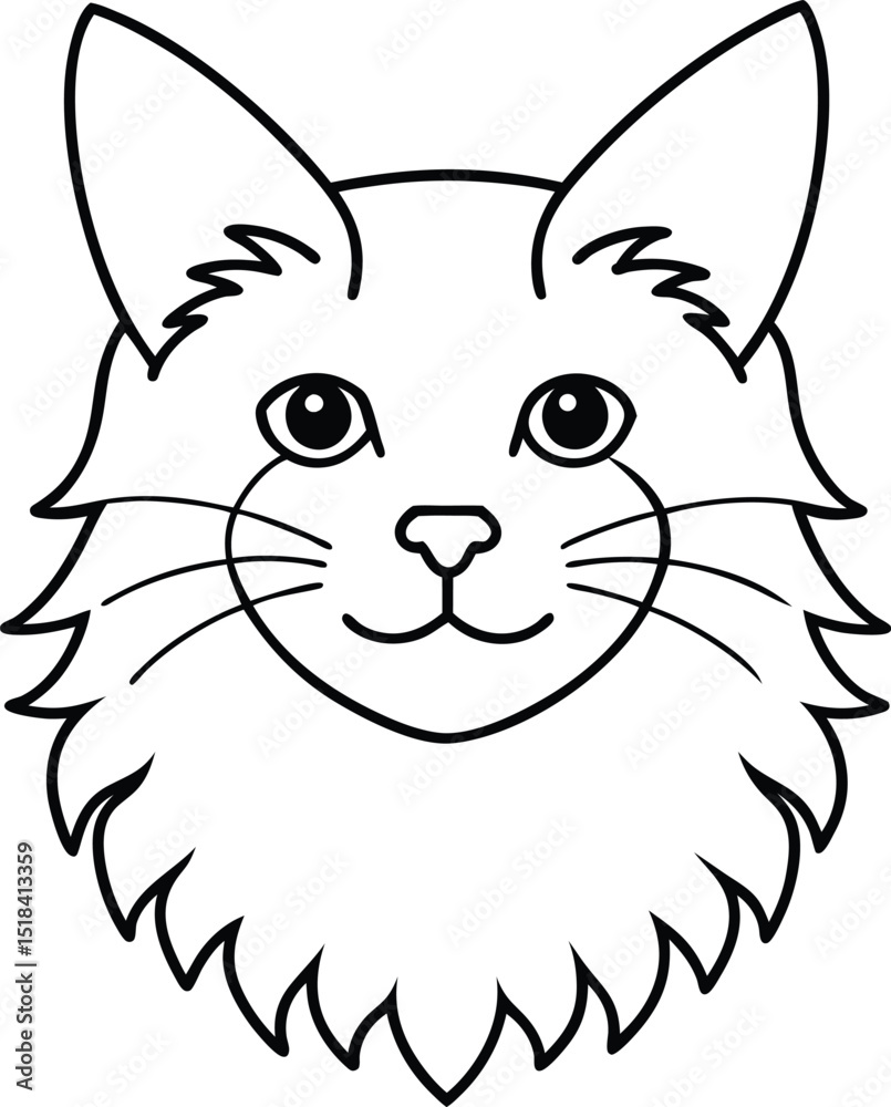 Fototapeta premium maine head icon line art vector illustration on transparent background