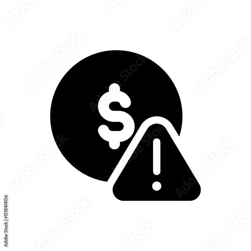 Black and white icon showing a person on a card with a stack of coins next to it in a simple style