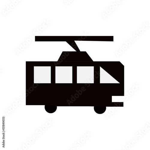 Green Transportation line icon, Electric bus with a lightning bolt symbol, great for illustrating ecofriendly transportation concepts or electric vehicle technology in presentations or designs.