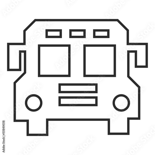 Green Transportation line icon, Electric bus with a lightning bolt symbol, great for illustrating ecofriendly transportation concepts or electric vehicle technology in presentations or designs.