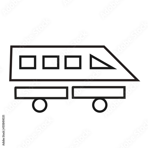 Mass Transit Train Side View Icon 