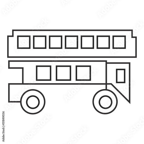 Green Transportation line icon, Electric bus with a lightning bolt symbol, great for illustrating ecofriendly transportation concepts or electric vehicle technology in presentations or designs.